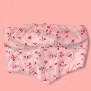 Princess Polly White Floral Corset Tube Top